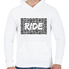PRINTFASHION RIDE - Férfi kapucnis pulóver - Fehér