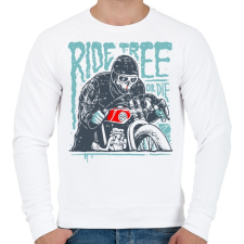 PRINTFASHION Ride Free - Férfi pulóver - Fehér férfi pulóver, kardigán