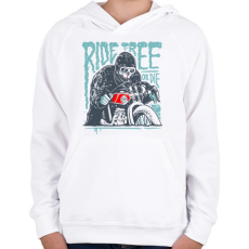 PRINTFASHION Ride Free - Gyerek kapucnis pulóver - Fehér