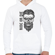 PRINTFASHION Ride or Die - Férfi kapucnis pulóver - Fehér