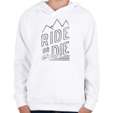 PRINTFASHION Ride or Die - Gyerek kapucnis pulóver - Fehér gyerek pulóver, kardigán