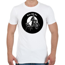 PRINTFASHION Ride or die - Motoros minta - Férfi póló - Fehér