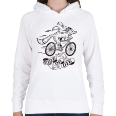 PRINTFASHION Ride or die?! - Női kapucnis pulóver - Fehér