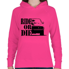 PRINTFASHION Ride or DIE - Női kapucnis pulóver - Fukszia női pulóver, kardigán