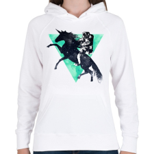 PRINTFASHION Ride the universe - Női kapucnis pulóver - Fehér női pulóver, kardigán