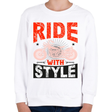 PRINTFASHION Ride With Style Red - Gyerek pulóver - Fehér gyerek pulóver, kardigán