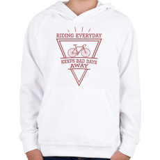PRINTFASHION Riding everyday - Gyerek kapucnis pulóver - Fehér