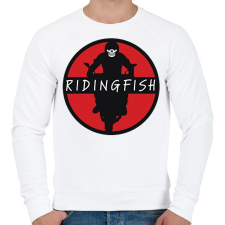 PRINTFASHION Ridingfish - Férfi pulóver - Fehér férfi pulóver, kardigán