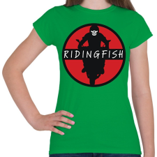 PRINTFASHION Ridingfish - Női póló - Zöld női póló
