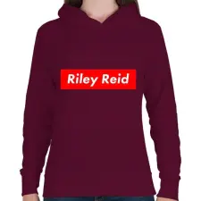 PRINTFASHION riley reid - Női kapucnis pulóver - Bordó női pulóver, kardigán
