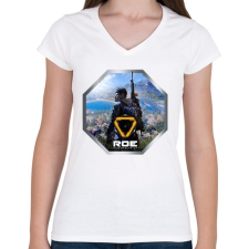 PRINTFASHION Ring of Elysium ikon Logó - Női V-nyakú póló - Fehér női póló