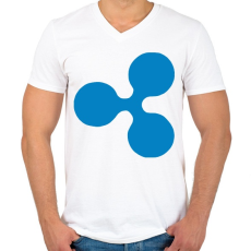 PRINTFASHION Ripple - Férfi V-nyakú póló - Fehér