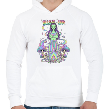 PRINTFASHION rise up - Férfi kapucnis pulóver - Fehér férfi pulóver, kardigán