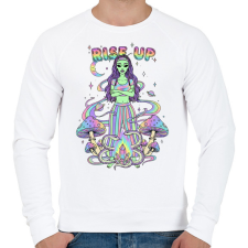 PRINTFASHION rise up - Férfi pulóver - Fehér férfi pulóver, kardigán