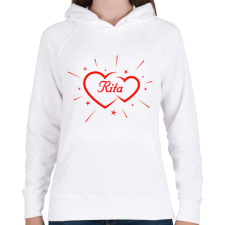 PRINTFASHION Rita - Női kapucnis pulóver - Fehér női pulóver, kardigán