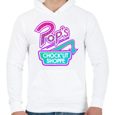 PRINTFASHION Riverdale Pop's Chock'Lit Shoppe Synthwave - Férfi kapucnis pulóver - Fehér