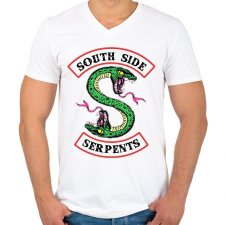 PRINTFASHION Riverdale South Side Serpents - Férfi V-nyakú póló - Fehér férfi póló