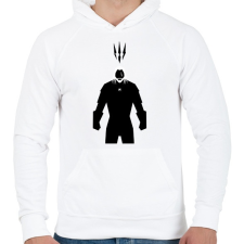 PRINTFASHION Ríviai Geralt - Férfi kapucnis pulóver - Fehér férfi pulóver, kardigán