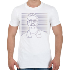 PRINTFASHION Robert Downey Jr. - Vonalas - Férfi póló - Fehér