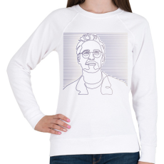 PRINTFASHION Robert Downey Jr. - Vonalas - Női pulóver - Fehér