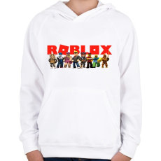 PRINTFASHION Roblox - Gyerek kapucnis pulóver - Fehér