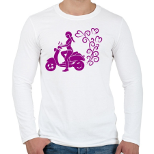 PRINTFASHION Robogós lány - Férfi hosszú ujjú póló - Fehér férfi póló