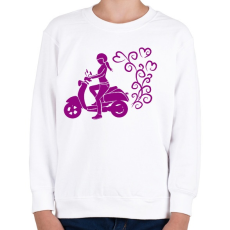 PRINTFASHION Robogós lány - Gyerek pulóver - Fehér
