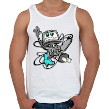PRINTFASHION Robot Rock - Férfi atléta - Fehér atléta, trikó