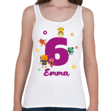 PRINTFASHION Robotos születésnap - Névvel - Női atléta - Fehér női trikó
