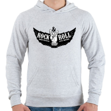 PRINTFASHION Rock and Roll fesztivál - Férfi kapucnis pulóver - Sport szürke férfi pulóver, kardigán