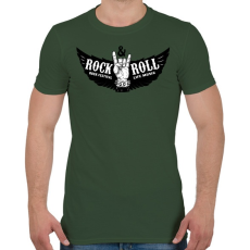 PRINTFASHION Rock and Roll fesztivál - Férfi póló - Katonazöld