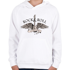 PRINTFASHION Rock and roll - Gyerek kapucnis pulóver - Fehér