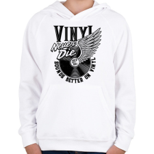 PRINTFASHION Rock and roll - Gyerek kapucnis pulóver - Fehér gyerek pulóver, kardigán