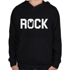 PRINTFASHION Rock and roll - Gyerek kapucnis pulóver - Fekete gyerek pulóver, kardigán