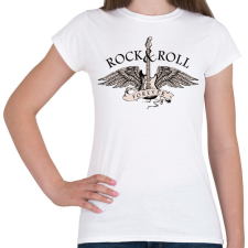 PRINTFASHION Rock and roll - Női póló - Fehér női póló