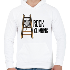 PRINTFASHION Rock climbing - Férfi kapucnis pulóver - Fehér
