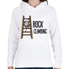 PRINTFASHION Rock climbing - Női kapucnis pulóver - Fehér női pulóver, kardigán