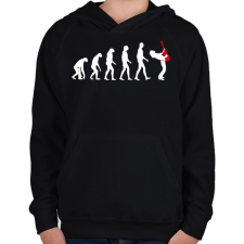 PRINTFASHION Rock evolúció - Gyerek kapucnis pulóver - Fekete gyerek pulóver, kardigán