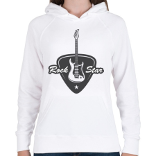 PRINTFASHION rock gitár - Női kapucnis pulóver - Fehér női pulóver, kardigán