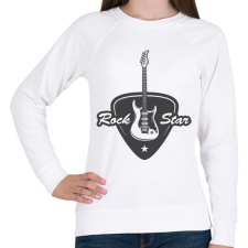 PRINTFASHION rock gitár - Női pulóver - Fehér női pulóver, kardigán