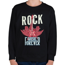 PRINTFASHION Rock mindörökké - Gyerek pulóver - Fekete gyerek pulóver, kardigán