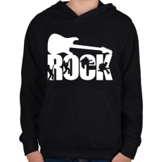 PRINTFASHION Rock Music - Gyerek kapucnis pulóver - Fekete