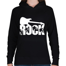 PRINTFASHION Rock Music - Női kapucnis pulóver - Fekete