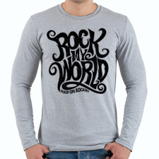 PRINTFASHION Rock my world - Férfi hosszú ujjú póló - Sport szürke férfi póló