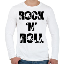 PRINTFASHION Rock n Roll - Férfi hosszú ujjú póló - Fehér férfi póló