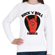 PRINTFASHION Rock 'n' Roll forever - Női pulóver - Fehér