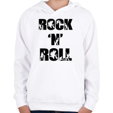 PRINTFASHION Rock n Roll - Gyerek kapucnis pulóver - Fehér gyerek pulóver, kardigán