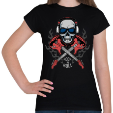 PRINTFASHION rock n' roll - Női póló - Fekete