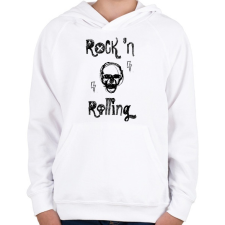 PRINTFASHION rock'nrolling - Gyerek kapucnis pulóver - Fehér gyerek pulóver, kardigán