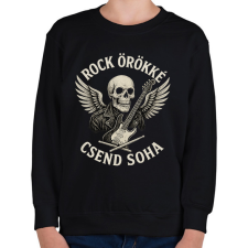 PRINTFASHION rock örökké csend soha - Gyerek pulóver - Fekete gyerek pulóver, kardigán